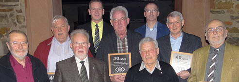 Jahreshauptversammlung 2014 - Ehrung der Mitglieder für 40 jährige Zugehörigkeit.