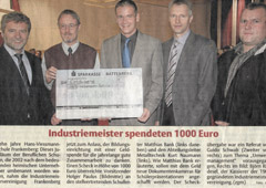 IMV Frankenberg Spendet 1000€
